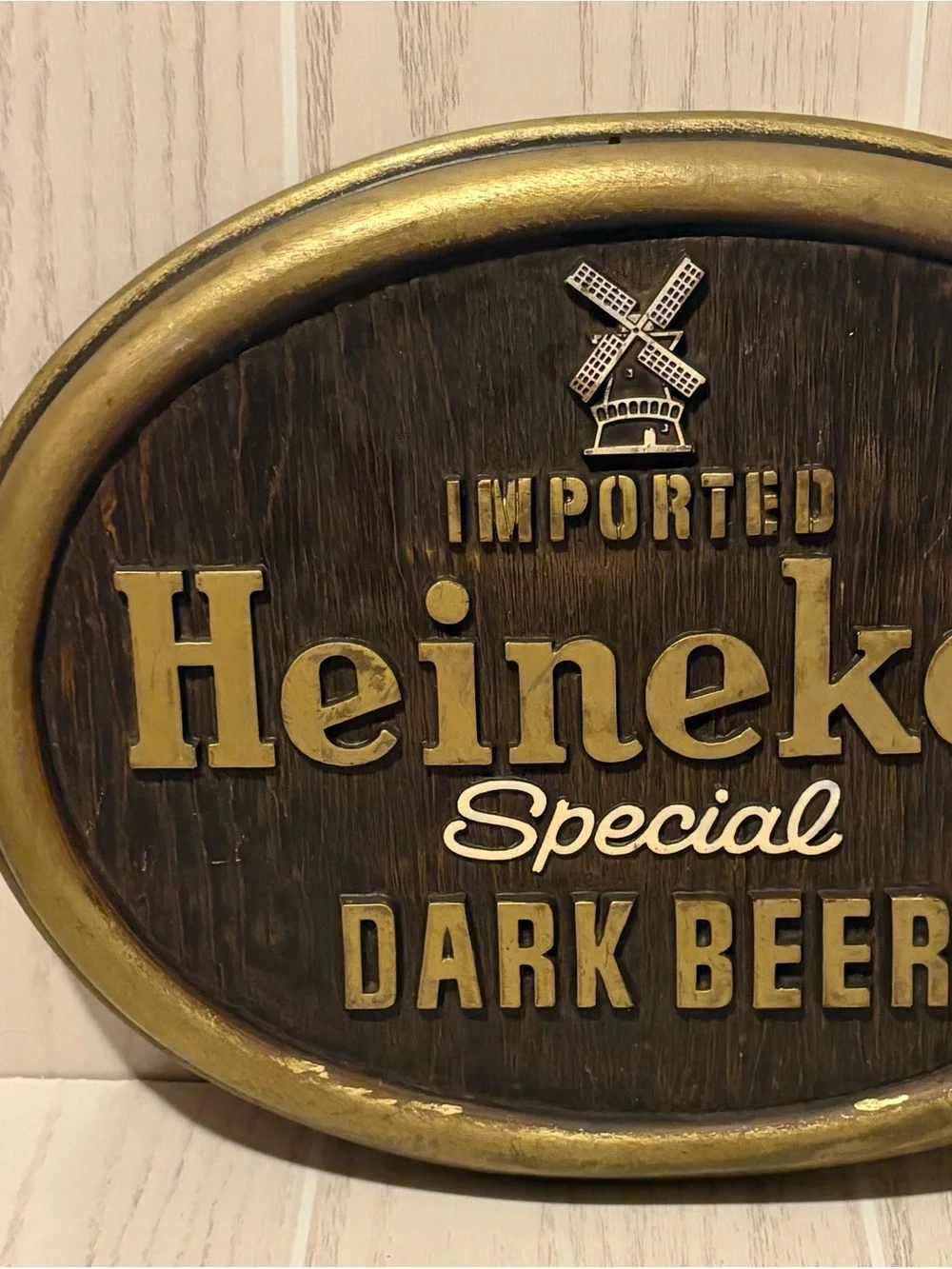 Vintage Imported Heineken Special Dark Beer  Sign For Bar Man Cave